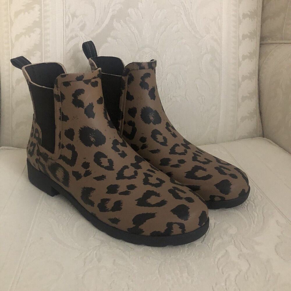 Hunter Original Chelsea Boot Leopard Print, Rain Boots, Women's 6 New